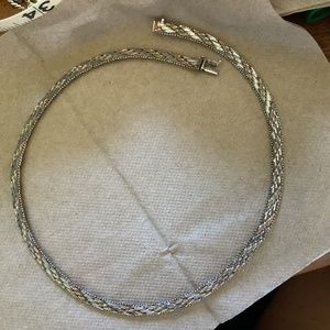 FANCY LINK ROSE GOLD YELLOW GOLD WHITE GOLD OVER STERLING SILVER  NECKLACE ITALY